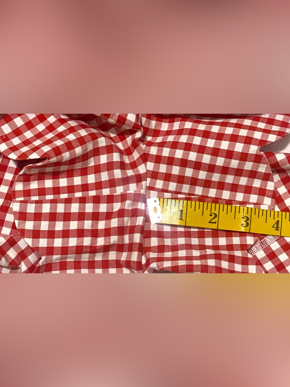 Crown&Ivy Womens 14 Red White Gingham Check Shorts Boho Fall Preppy Cottagecore - Picture 12 of 16
